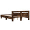 vidaXL Bed Frame with LED without Mattress Smoked Oak 140x190 cm