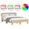 vidaXL Bed Frame with LED without Mattress Sonoma Oak 135x190 cm Double