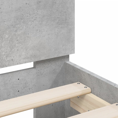 vidaXL Bed Frame with LED without Mattress Concrete Grey 135x190 cm Double