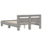 vidaXL Bed Frame with LED without Mattress Grey Sonoma 135x190 cm Double