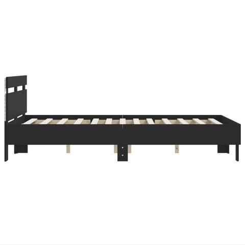 vidaXL Bed Frame with LED without Mattress Black 120x190 cm Small Double