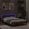 vidaXL Bed Frame with LED without Mattress Smoked Oak 120x190 cm Small Double