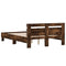 vidaXL Bed Frame with LED without Mattress Smoked Oak 120x190 cm Small Double