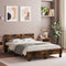 vidaXL Bed Frame with LED without Mattress Smoked Oak 120x190 cm Small Double