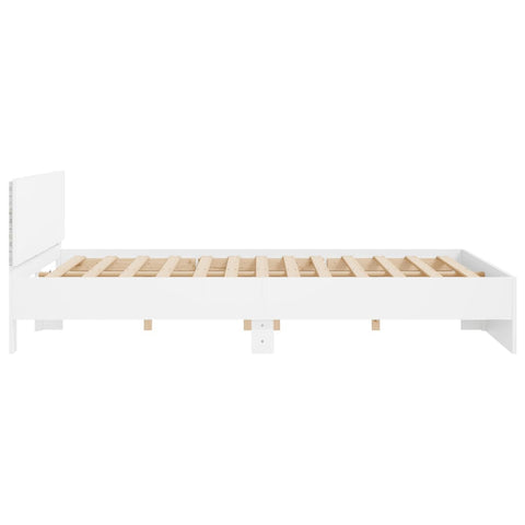 vidaXL Bed Frame with LED without Mattress White 200x200 cm