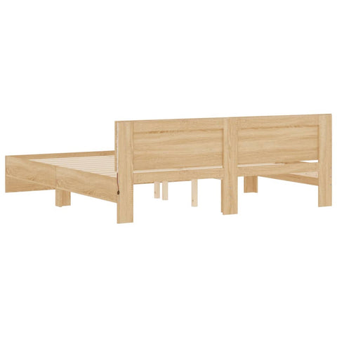 vidaXL Bed Frame with LED without Mattress Sonoma Oak 200x200 cm