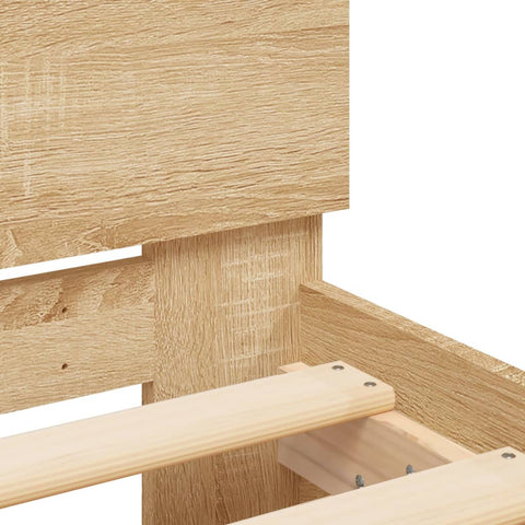 vidaXL Bed Frame with LED without Mattress Sonoma Oak 200x200 cm