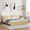 vidaXL Bed Frame with LED without Mattress Sonoma Oak 200x200 cm