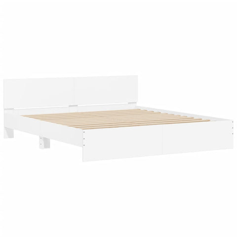 vidaXL Bed Frame with LED without Mattress White 180x200 cm Super King