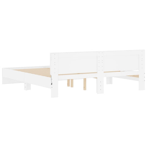 vidaXL Bed Frame with LED without Mattress White 180x200 cm Super King