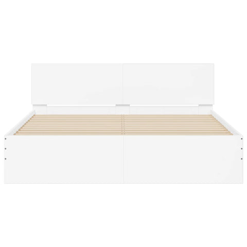 vidaXL Bed Frame with LED without Mattress White 160x200 cm