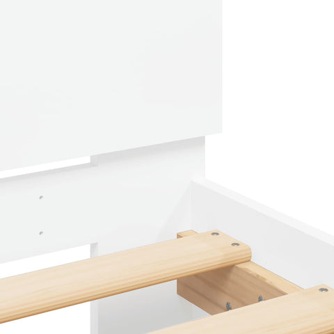 vidaXL Bed Frame with LED without Mattress White 160x200 cm