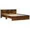 vidaXL Bed Frame with LED without Mattress Smoked Oak 160x200 cm