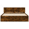 vidaXL Bed Frame with LED without Mattress Smoked Oak 160x200 cm