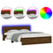 vidaXL Bed Frame with LED without Mattress Brown Oak 160x200 cm