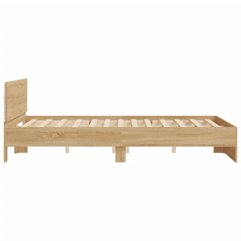 vidaXL Bed Frame with LED without Mattress Sonoma Oak 150x200 cm King Size