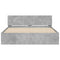 vidaXL Bed Frame with Headboard and LED Concrete Grey 150x200 cm King Size