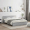 vidaXL Bed Frame with Headboard and LED Grey Sonoma 150x200 cm King Size