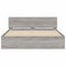 vidaXL Bed Frame with Headboard and LED Grey Sonoma 150x200 cm King Size