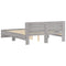 vidaXL Bed Frame with Headboard and LED Grey Sonoma 150x200 cm King Size