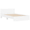 vidaXL Bed Frame with Headboard and LED White 140x200 cm