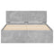 vidaXL Bed Frame with Headboard and LED Concrete Grey 140x200 cm