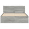 vidaXL Bed Frame with Headboard and LED Grey Sonoma 140x200 cm