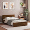 vidaXL Bed Frame with Headboard and LED Brown Oak 120x200 cm