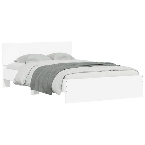 vidaXL Bed Frame with LED without Mattress White 135x190 cm Double