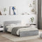 vidaXL Bed Frame with Headboard and LED Grey Sonoma 135x190 cm Double