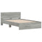 vidaXL Bed Frame with Headboard and LED Grey Sonoma 135x190 cm Double