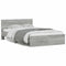 vidaXL Bed Frame with Headboard and LED Grey Sonoma 135x190 cm Double