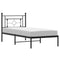 vidaXL Metal Bed Frame without Mattress with Headboard Black 90x190cm