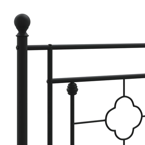 vidaXL Metal Bed Frame without Mattress with Headboard Black 90x190cm