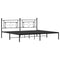 vidaXL Metal Bed Frame without Mattress with Headboard Black 193x203cm