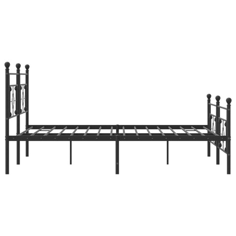 vidaXL Metal Bed Frame without Mattress with Footboard Black 200x200cm
