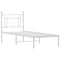 vidaXL Metal Bed Frame without Mattress with Headboard White 80x200cm