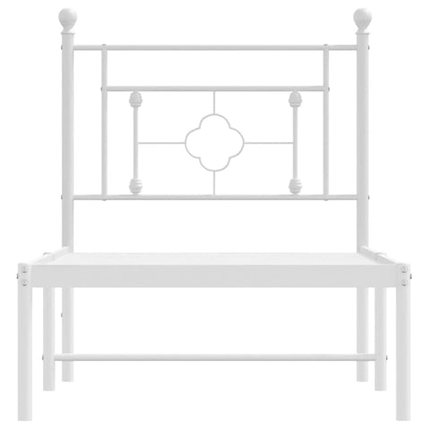 vidaXL Metal Bed Frame without Mattress with Headboard White 80x200cm
