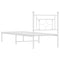 vidaXL Metal Bed Frame without Mattress with Headboard White 80x200cm