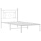 vidaXL Metal Bed Frame without Mattress with Headboard White 90x190cm