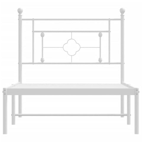 vidaXL Metal Bed Frame without Mattress with Headboard White 90x190cm