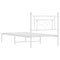 vidaXL Metal Bed Frame without Mattress with Headboard White 90x190cm