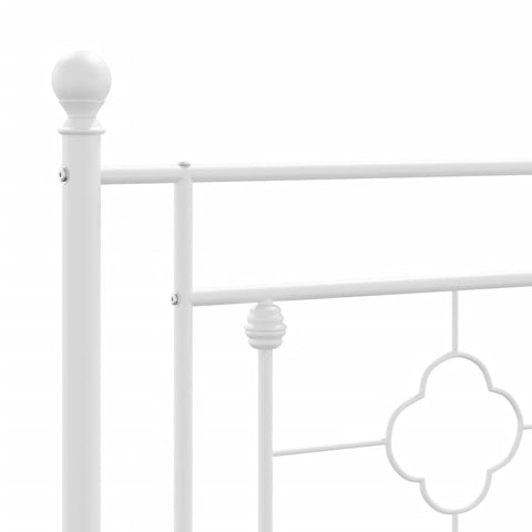 vidaXL Metal Bed Frame without Mattress with Headboard White 90x190cm