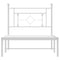 vidaXL Metal Bed Frame without Mattress with Headboard White 90x200cm