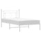 vidaXL Metal Bed Frame without Mattress with Headboard White 107x203cm