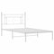 vidaXL Metal Bed Frame without Mattress with Headboard White 107x203cm