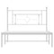 vidaXL Metal Bed Frame without Mattress with Headboard White 107x203cm