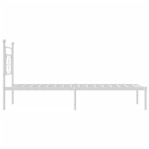 vidaXL Metal Bed Frame without Mattress with Headboard White 107x203cm
