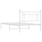 vidaXL Metal Bed Frame without Mattress with Headboard White 107x203cm