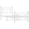 vidaXL Metal Bed Frame without Mattress with Footboard White 100x190cm
